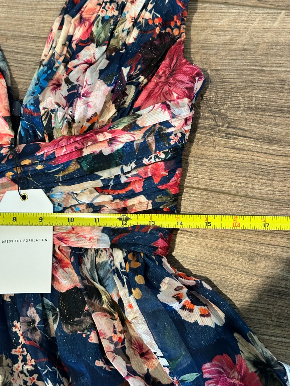 NWT! Dress the Population Jaclyn Navy Floral V-Neck Maxi Dress XXS - Picture 10 of 11